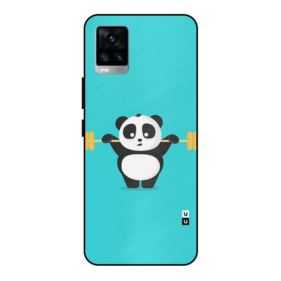 Cute Weightlifting Panda Metal Back Case for Vivo V20