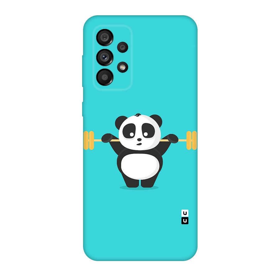 Cute Weightlifting Panda Original Polycarbonate Back Case for Galaxy A73 5G