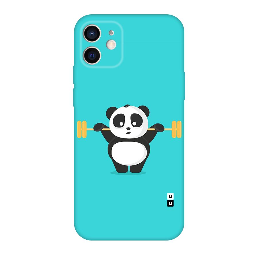 Cute Weightlifting Panda Original Polycarbonate Back Case for iPhone 12