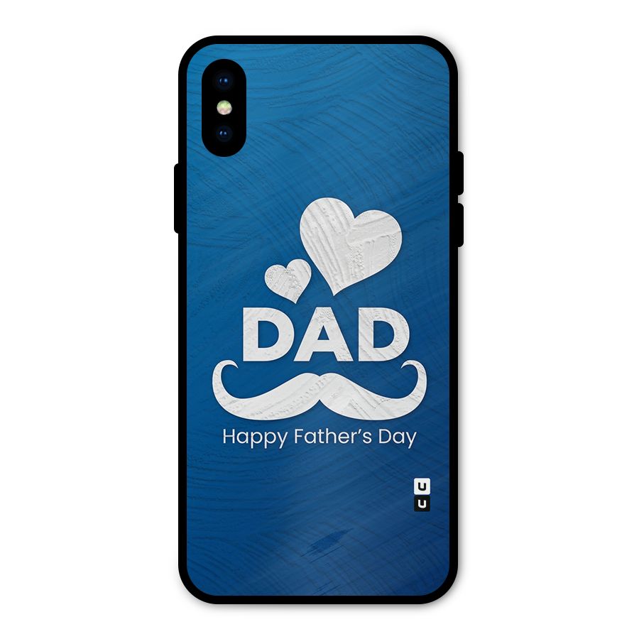 Dad Happy Fathers Day Metal Back Case for iPhone XS