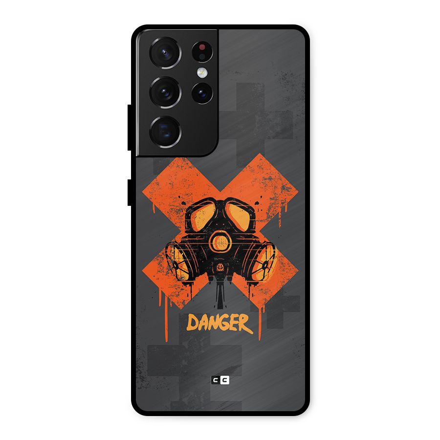 Danger Mask Metal Back Case for Galaxy S21 Ultra 5G