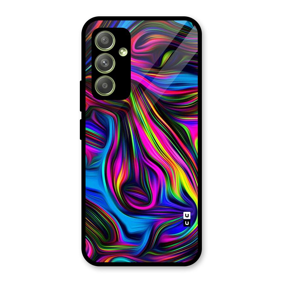 Dark Colorful Oil Abstract Glass Back Case for Galaxy A54