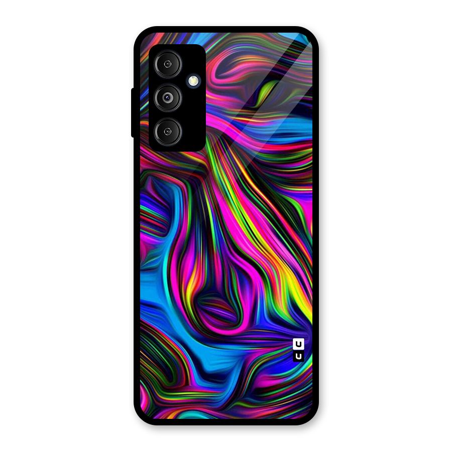 Dark Colorful Oil Abstract Glass Back Case for Galaxy M14 5G
