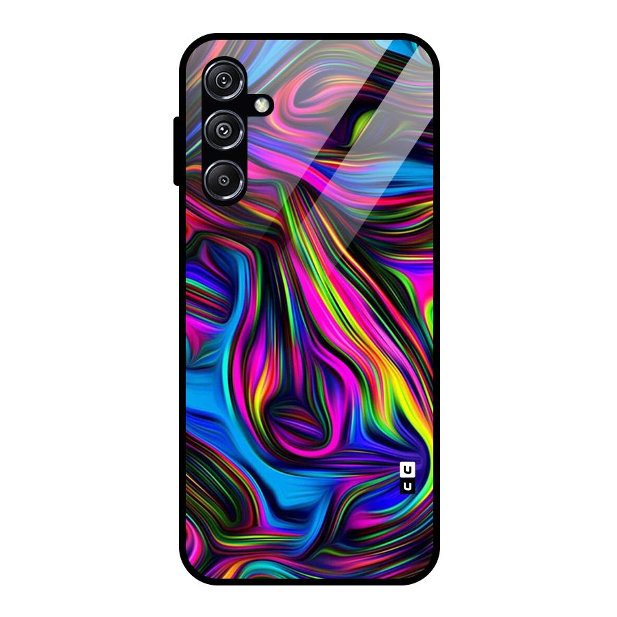 Dark Colorful Oil Abstract Glass Back Case for Galaxy M34 5G