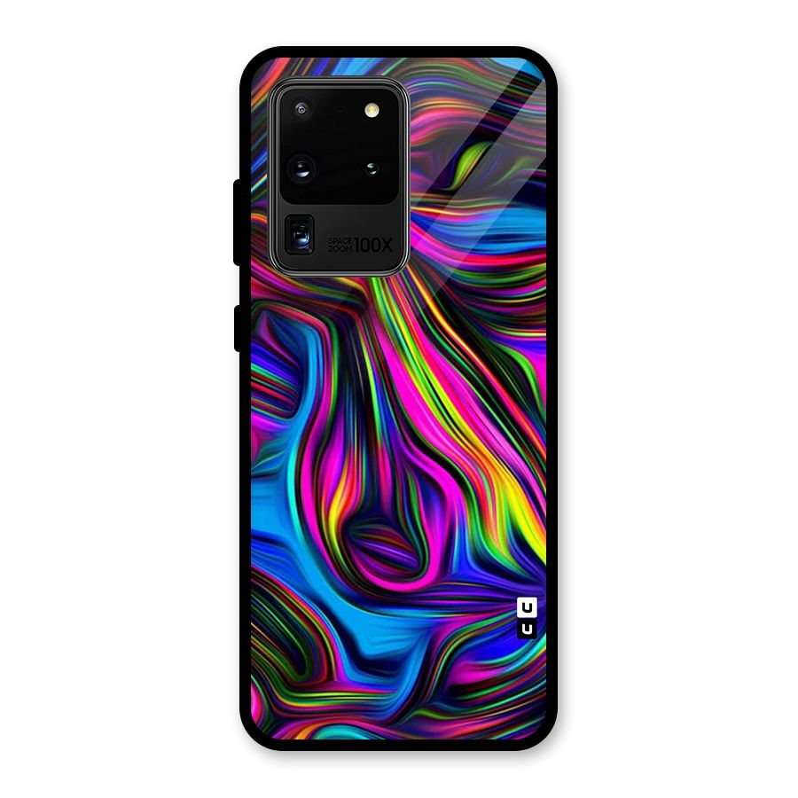 Dark Colorful Oil Abstract Glass Back Case for Galaxy S20 Ultra