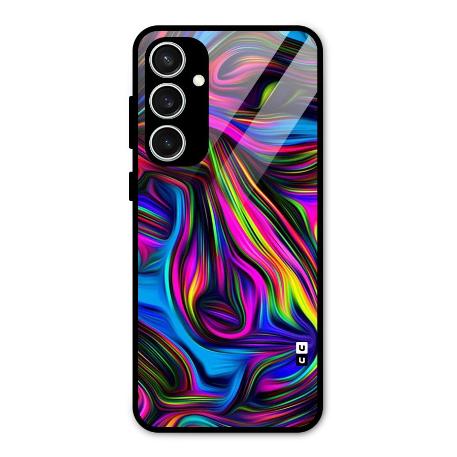 Dark Colorful Oil Abstract Glass Back Case for Galaxy S23 FE