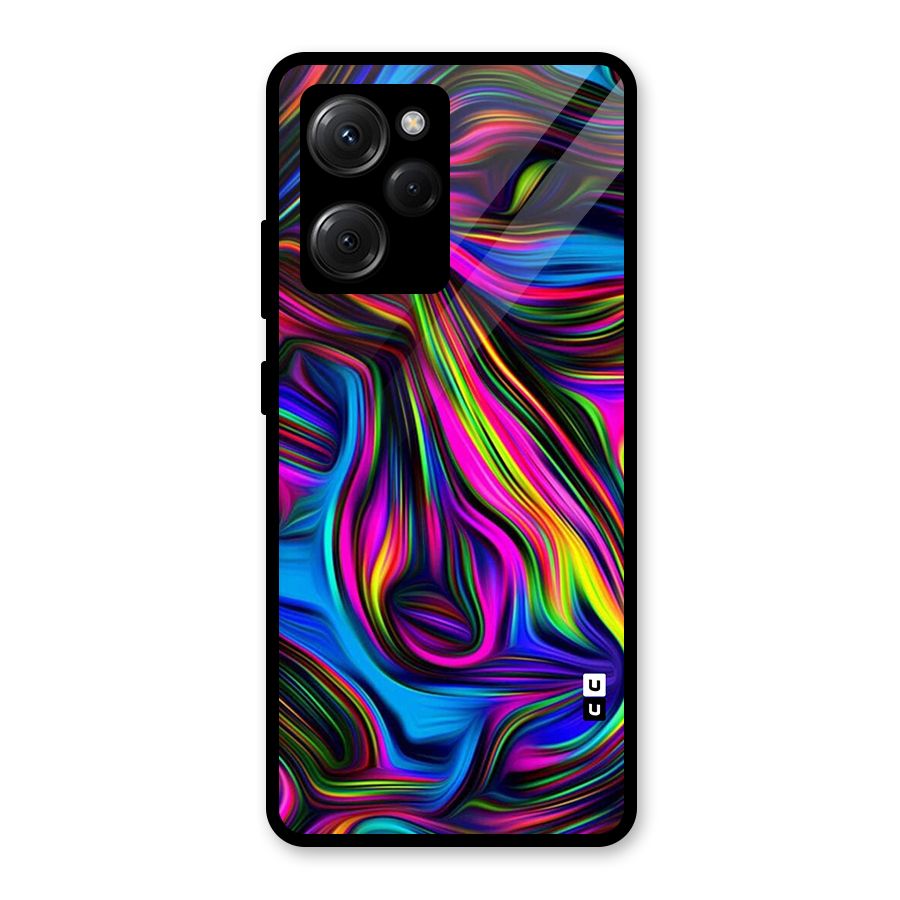Dark Colorful Oil Abstract Glass Back Case for Poco X5 Pro