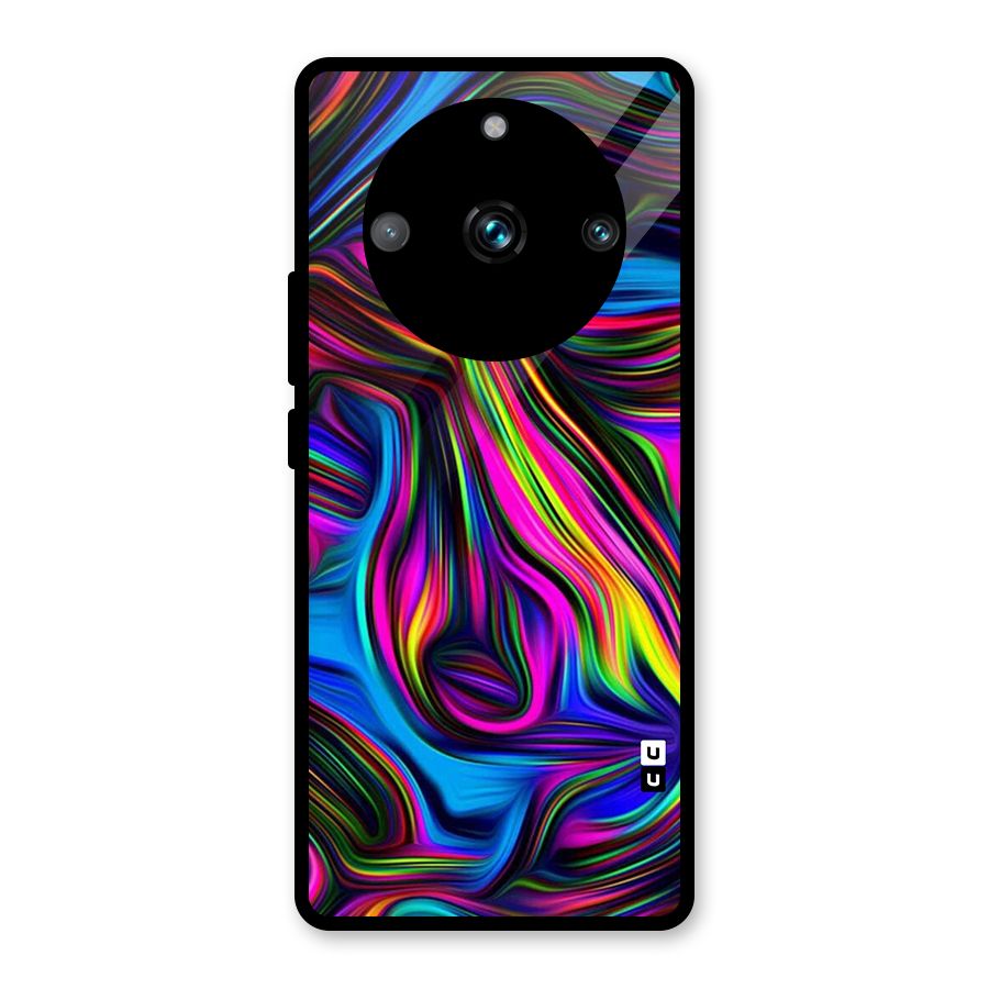 Dark Colorful Oil Abstract Glass Back Case for Realme 11 Pro Plus