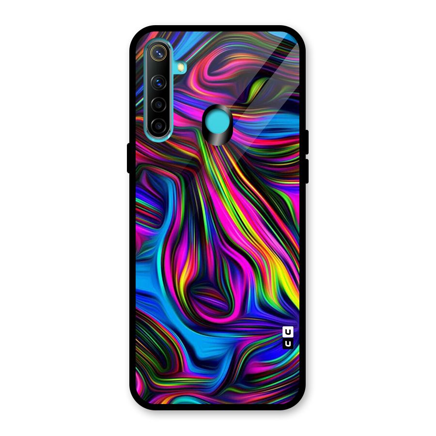 Dark Colorful Oil Abstract Glass Back Case for Realme 5i