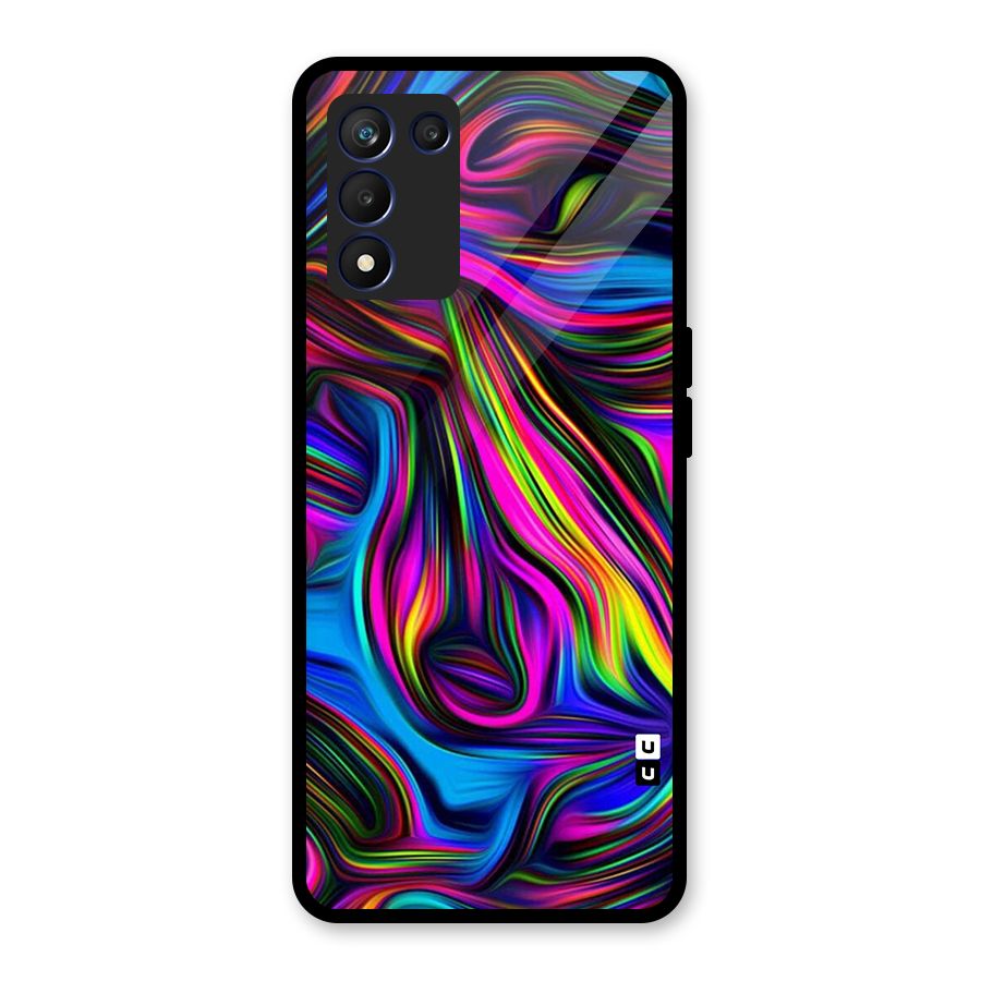 Dark Colorful Oil Abstract Glass Back Case for Realme 9 5G Speed