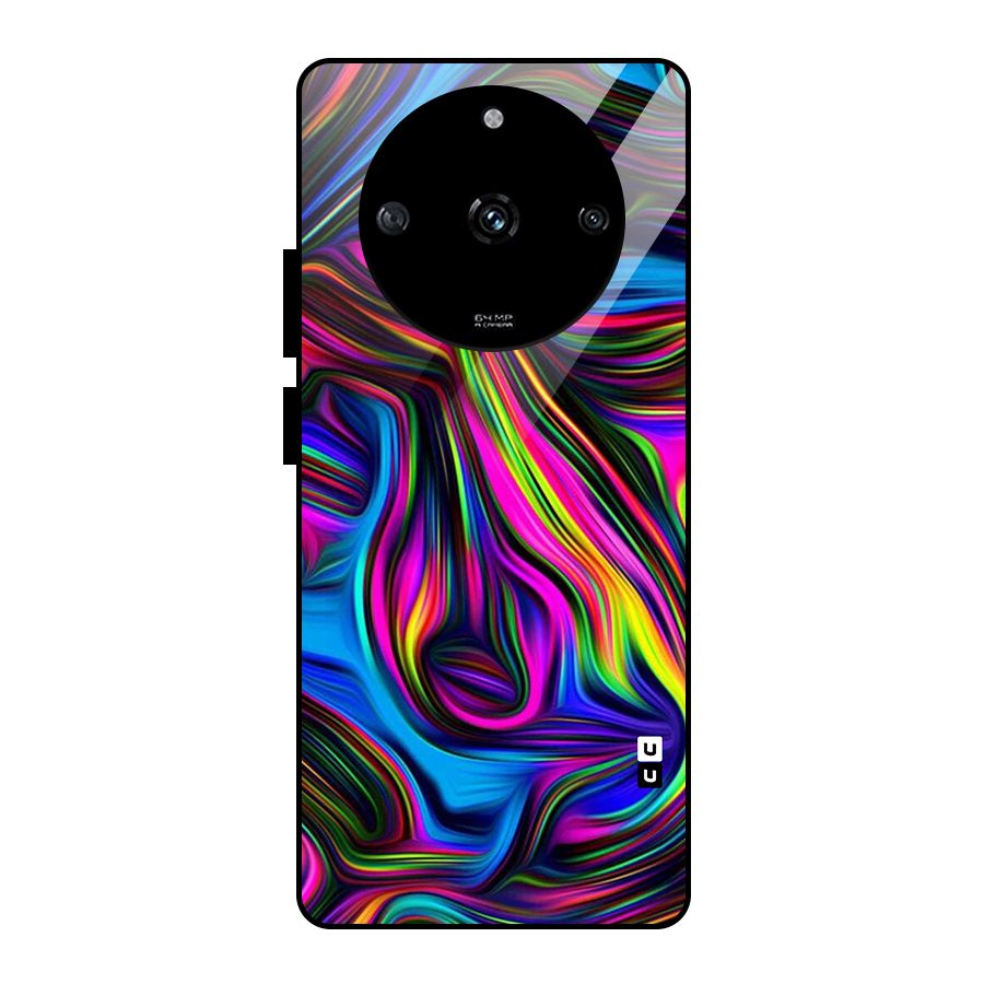 Dark Colorful Oil Abstract Glass Back Case for Realme Narzo 60 5G