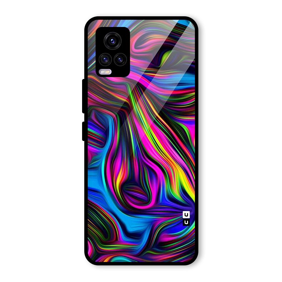 Dark Colorful Oil Abstract Glass Back Case for Vivo V20 2021