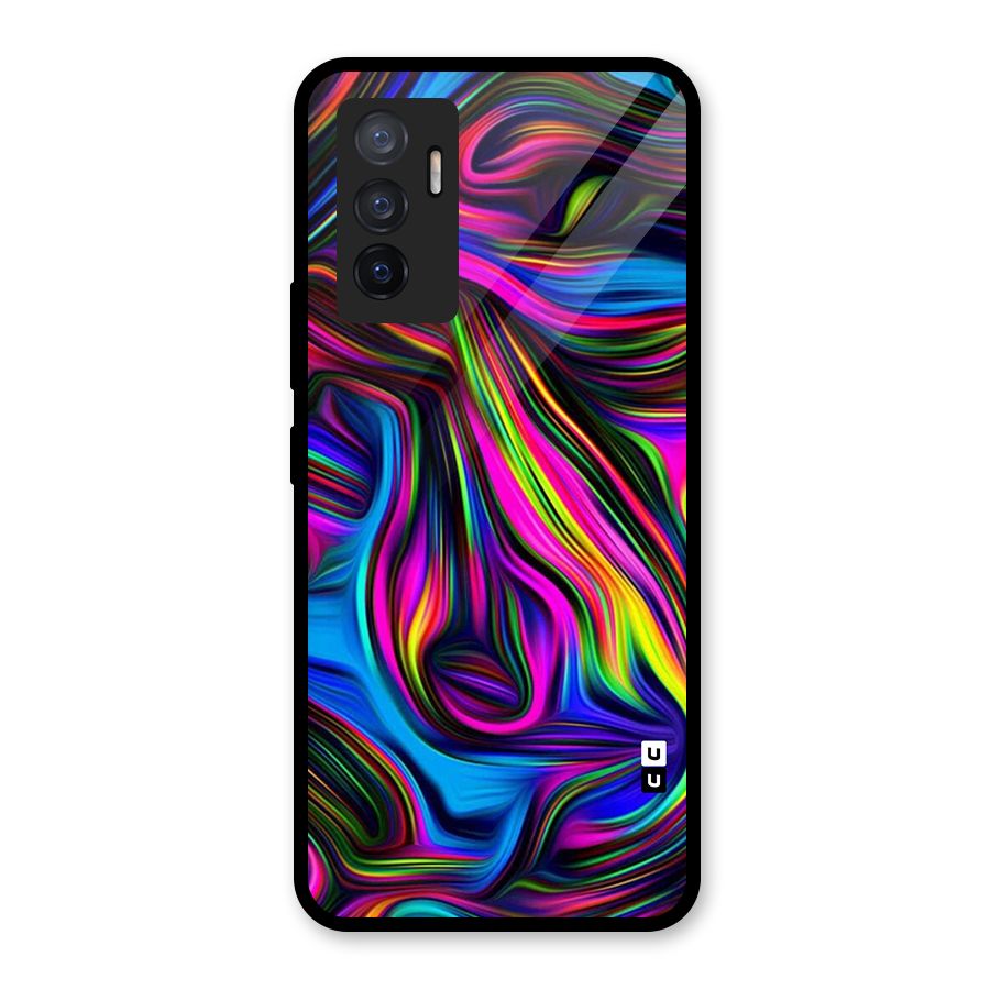 Dark Colorful Oil Abstract Glass Back Case for Vivo V23e