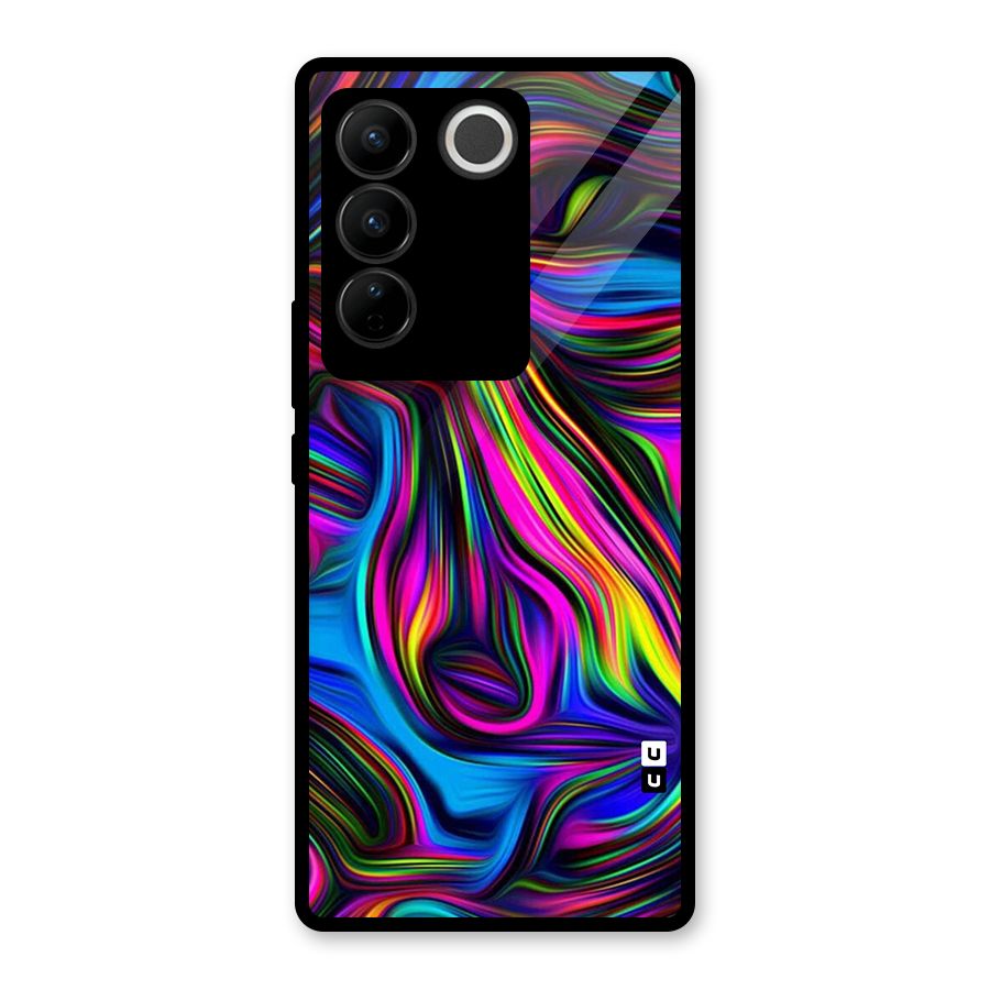 Dark Colorful Oil Abstract Glass Back Case for Vivo V27