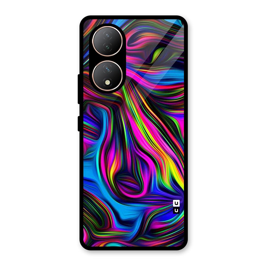 Dark Colorful Oil Abstract Glass Back Case for Vivo Y100A