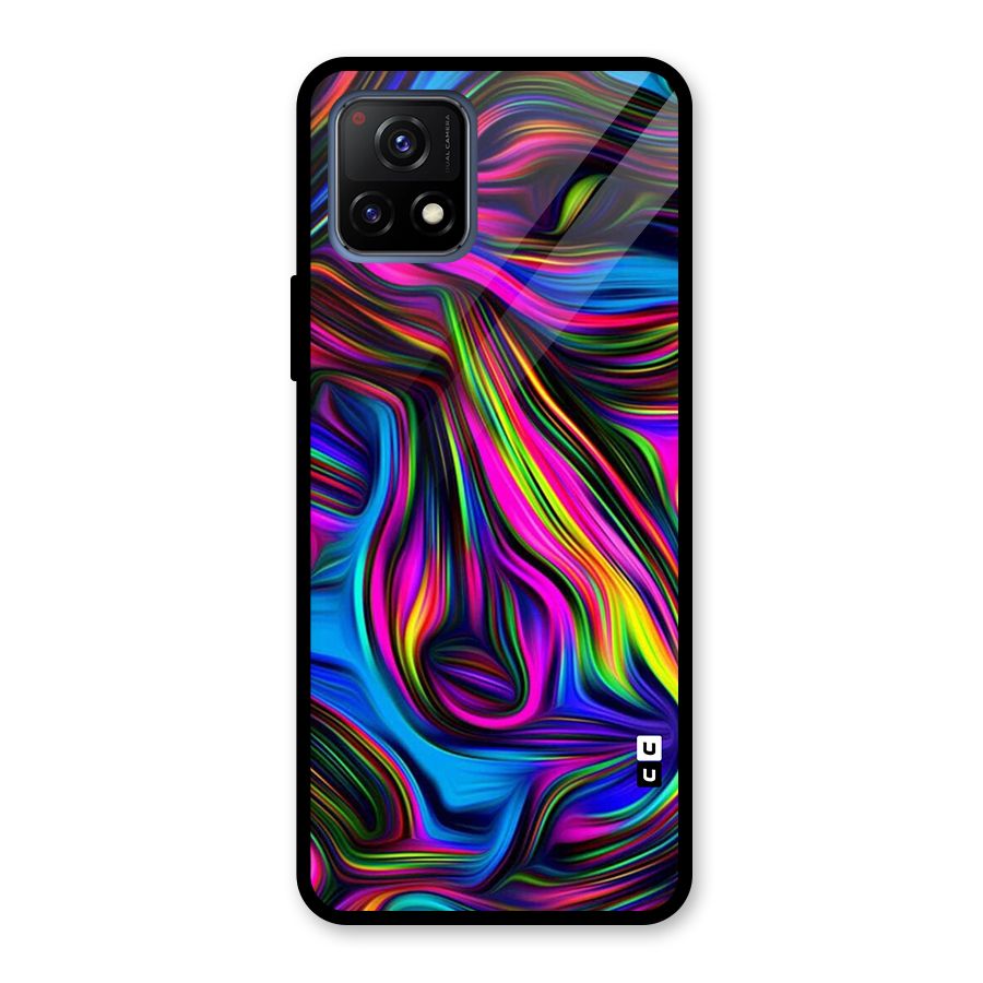 Dark Colorful Oil Abstract Glass Back Case for Vivo Y72 5G