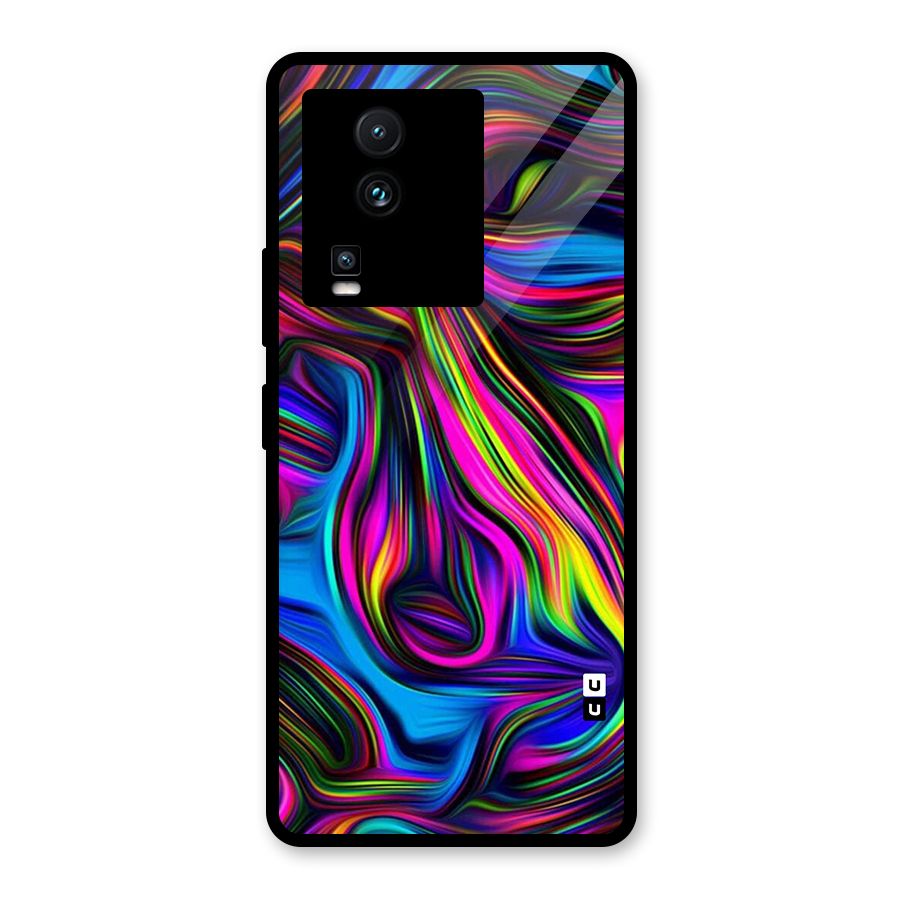 Dark Colorful Oil Abstract Glass Back Case for Vivo iQOO Neo 7 Pro