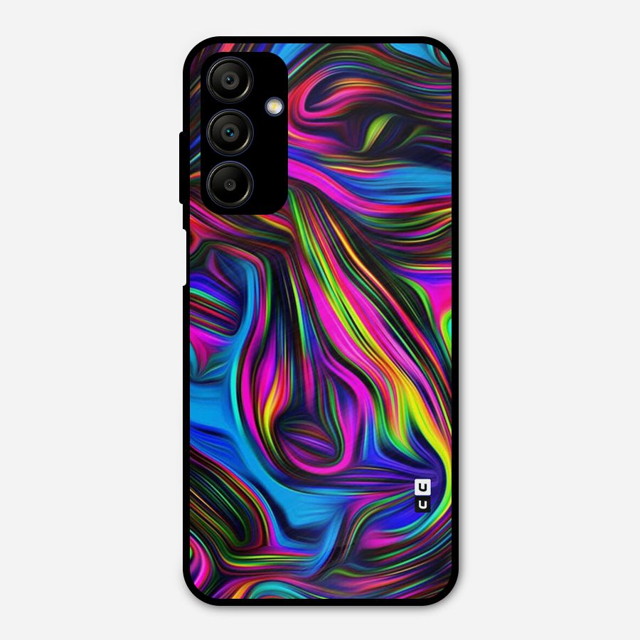 Dark Colorful Oil Abstract Metal Back Case for Galaxy A15 5G