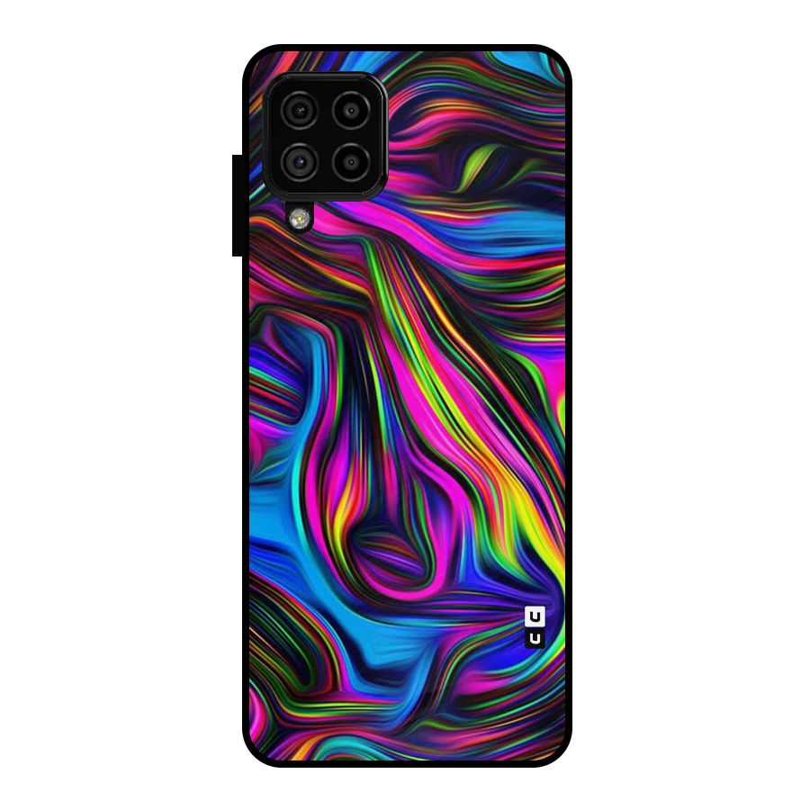 Dark Colorful Oil Abstract Metal Back Case for Galaxy A22 4G