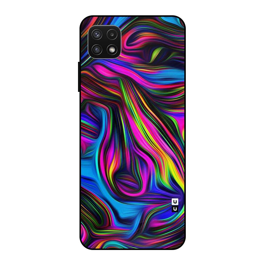 Dark Colorful Oil Abstract Metal Back Case for Galaxy A22 5G