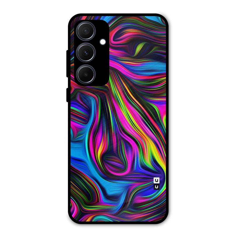 Dark Colorful Oil Abstract Metal Back Case for Galaxy A35