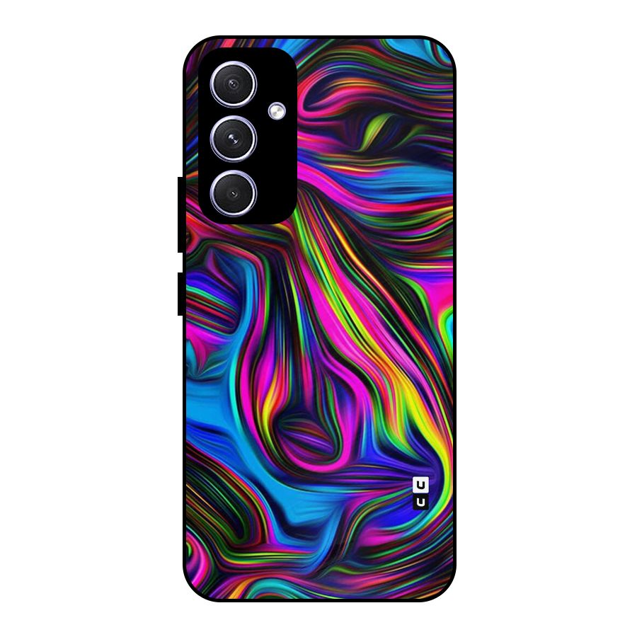 Dark Colorful Oil Abstract Metal Back Case for Galaxy A54