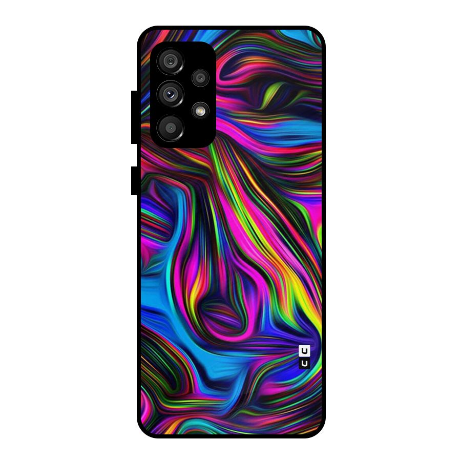 Dark Colorful Oil Abstract Metal Back Case for Galaxy A73 5G