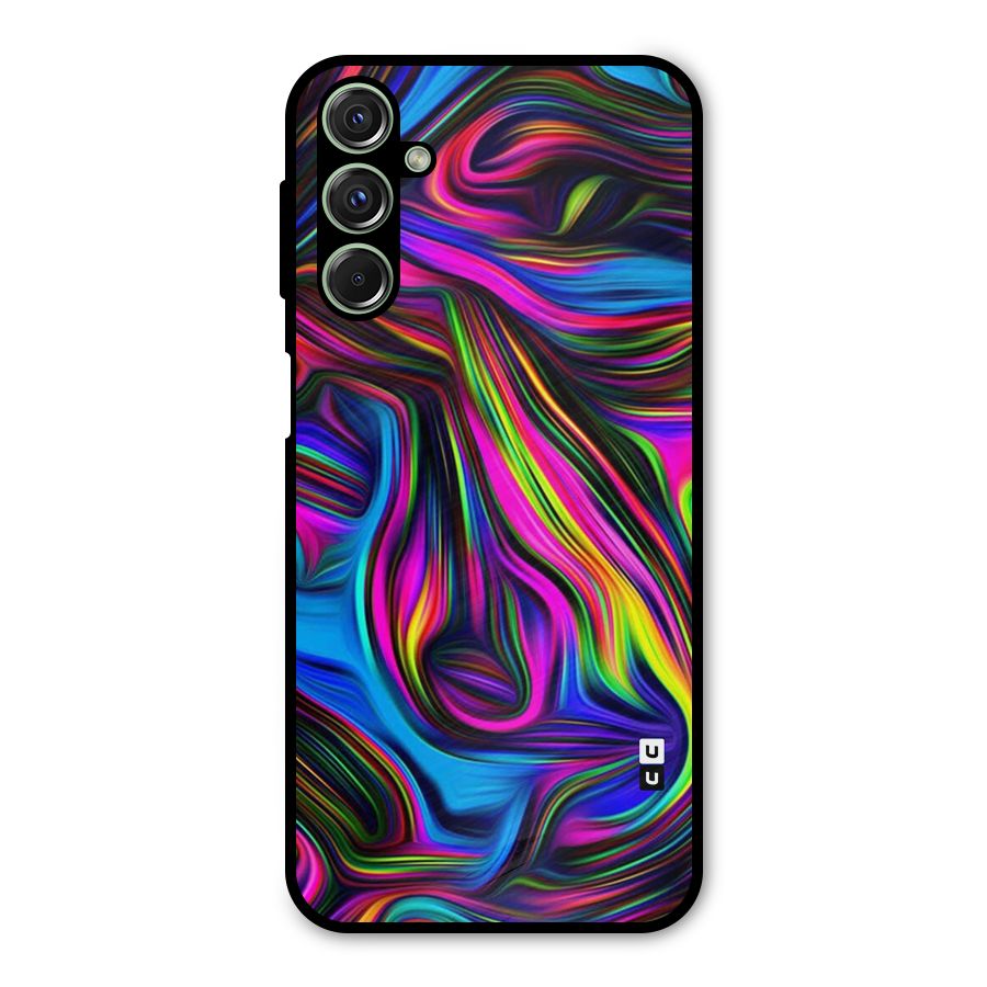 Dark Colorful Oil Abstract Metal Back Case for Galaxy F34