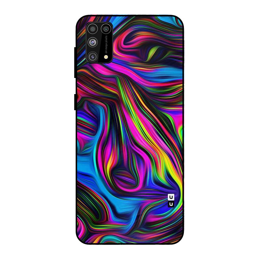 Dark Colorful Oil Abstract Metal Back Case for Galaxy F41