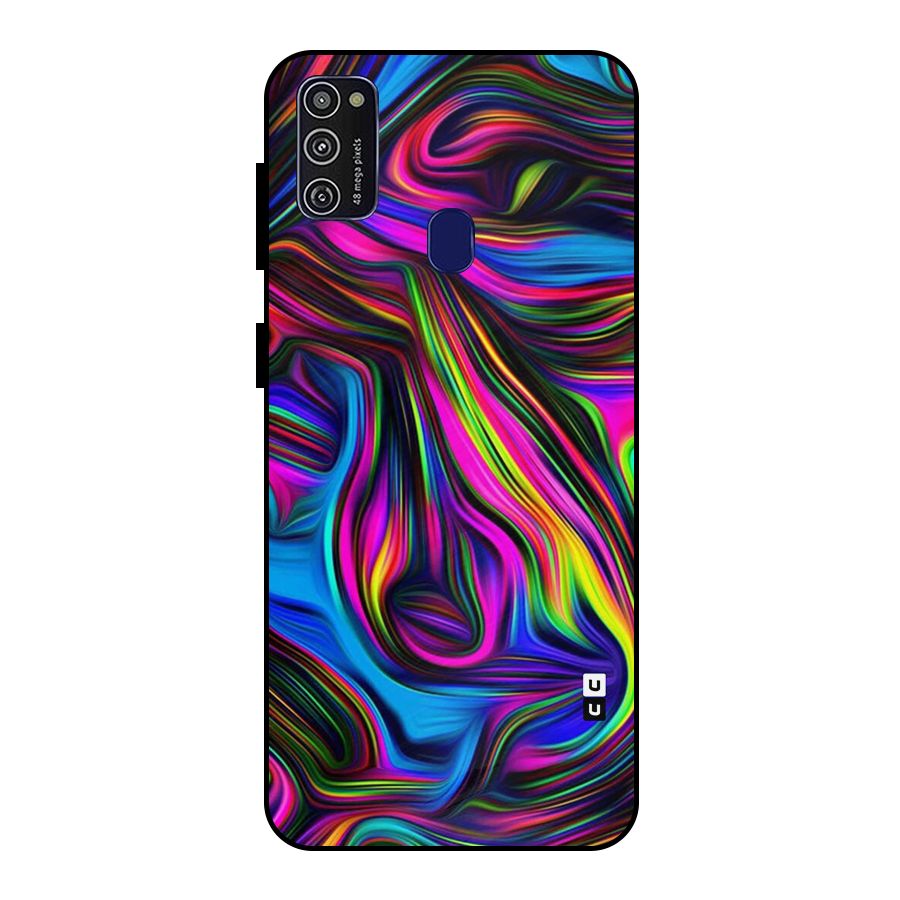 Dark Colorful Oil Abstract Metal Back Case for Galaxy M30s