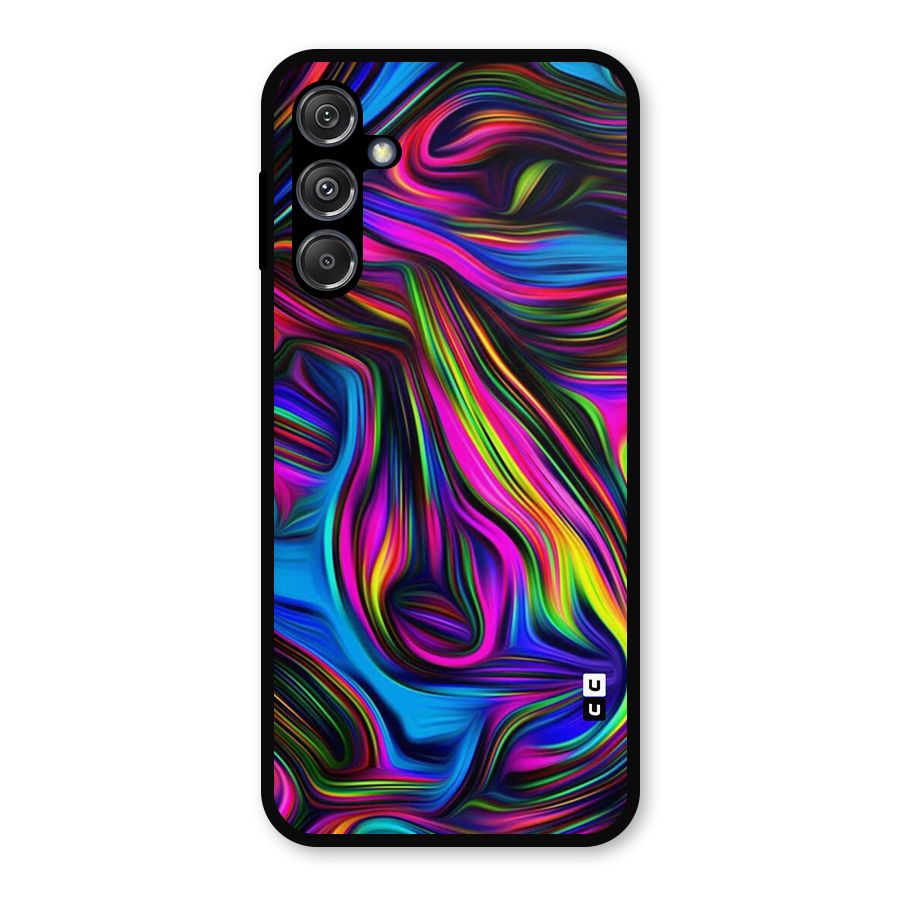 Dark Colorful Oil Abstract Metal Back Case for Galaxy M34 5G