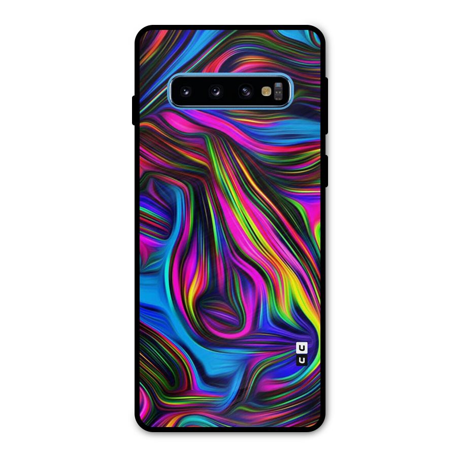 Dark Colorful Oil Abstract Metal Back Case for Galaxy S10