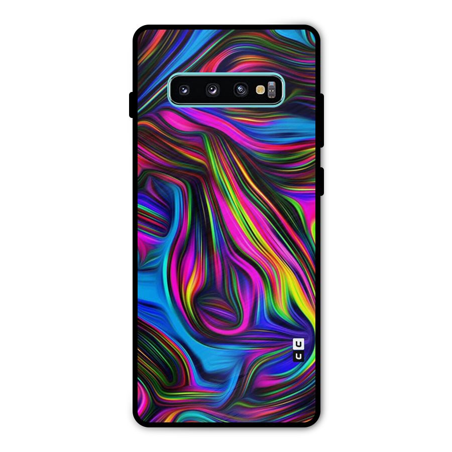 Dark Colorful Oil Abstract Metal Back Case for Galaxy S10 Plus