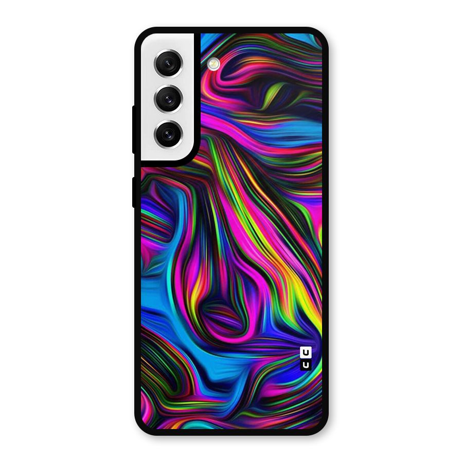 Dark Colorful Oil Abstract Metal Back Case for Galaxy S21 FE 5G