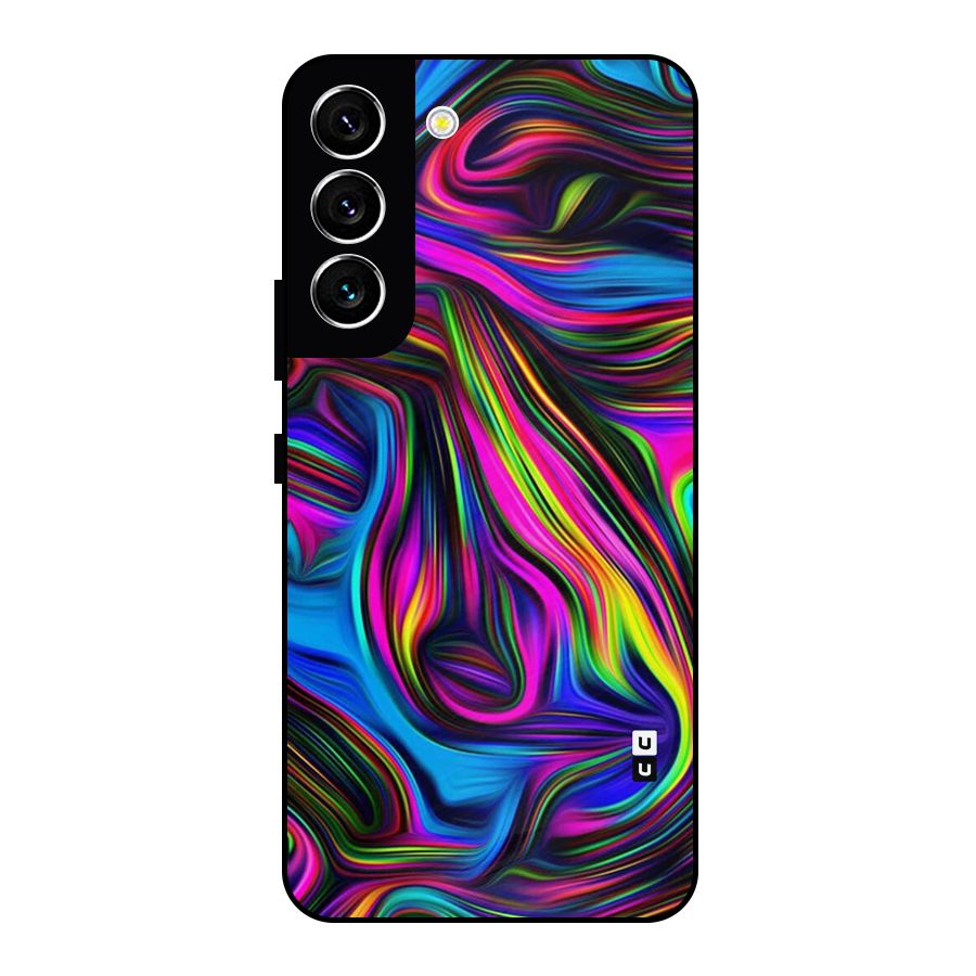 Dark Colorful Oil Abstract Metal Back Case for Galaxy S22 5G
