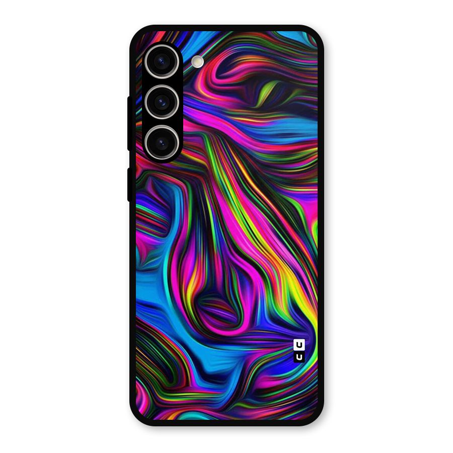 Dark Colorful Oil Abstract Metal Back Case for Galaxy S23 Plus