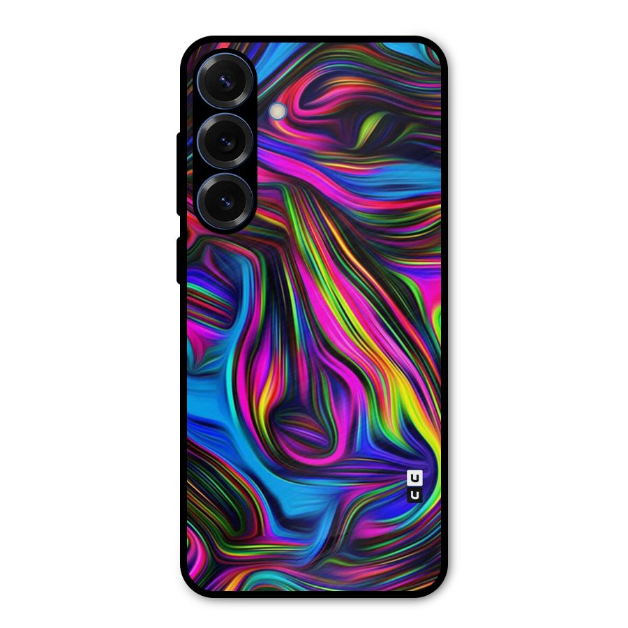 Dark Colorful Oil Abstract Metal Back Case for Galaxy S25 Plus
