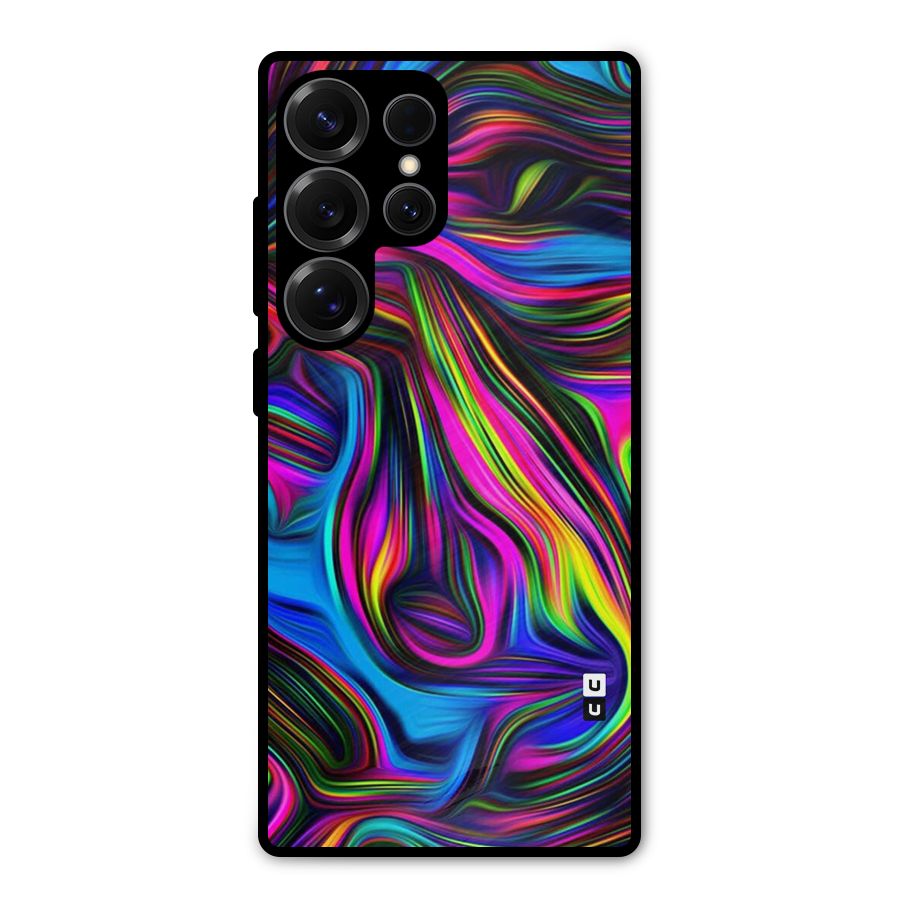 Dark Colorful Oil Abstract Metal Back Case for Galaxy S25 Ultra