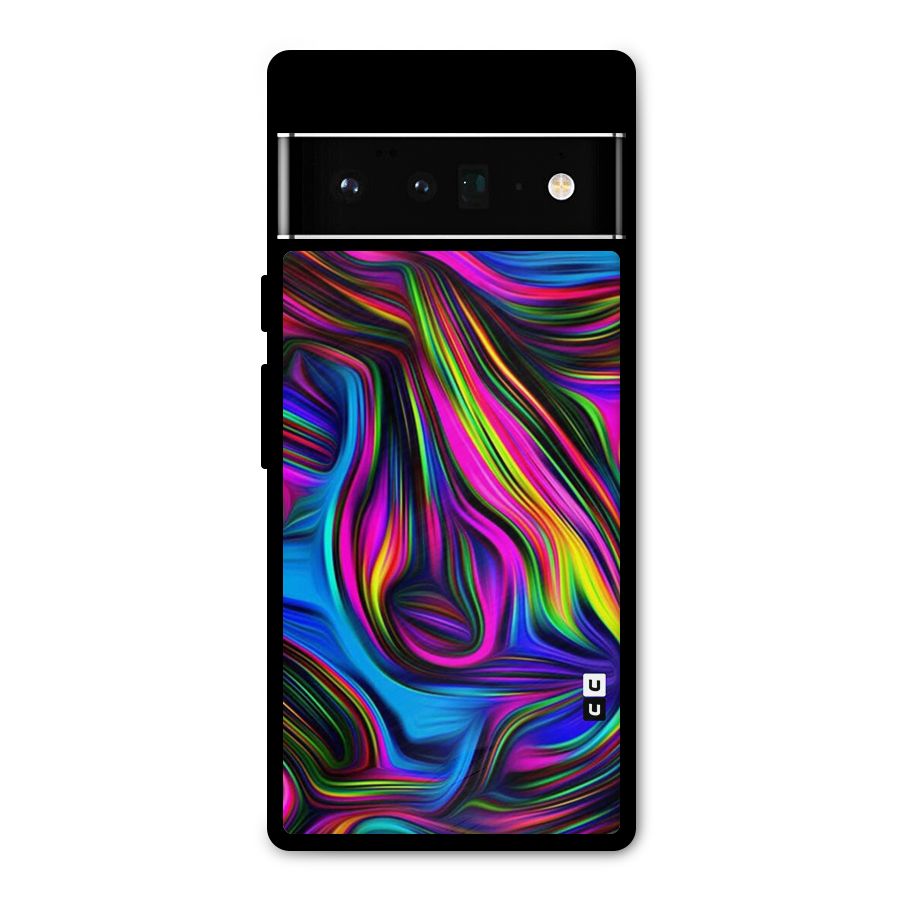 Dark Colorful Oil Abstract Metal Back Case for Google Pixel 6 Pro