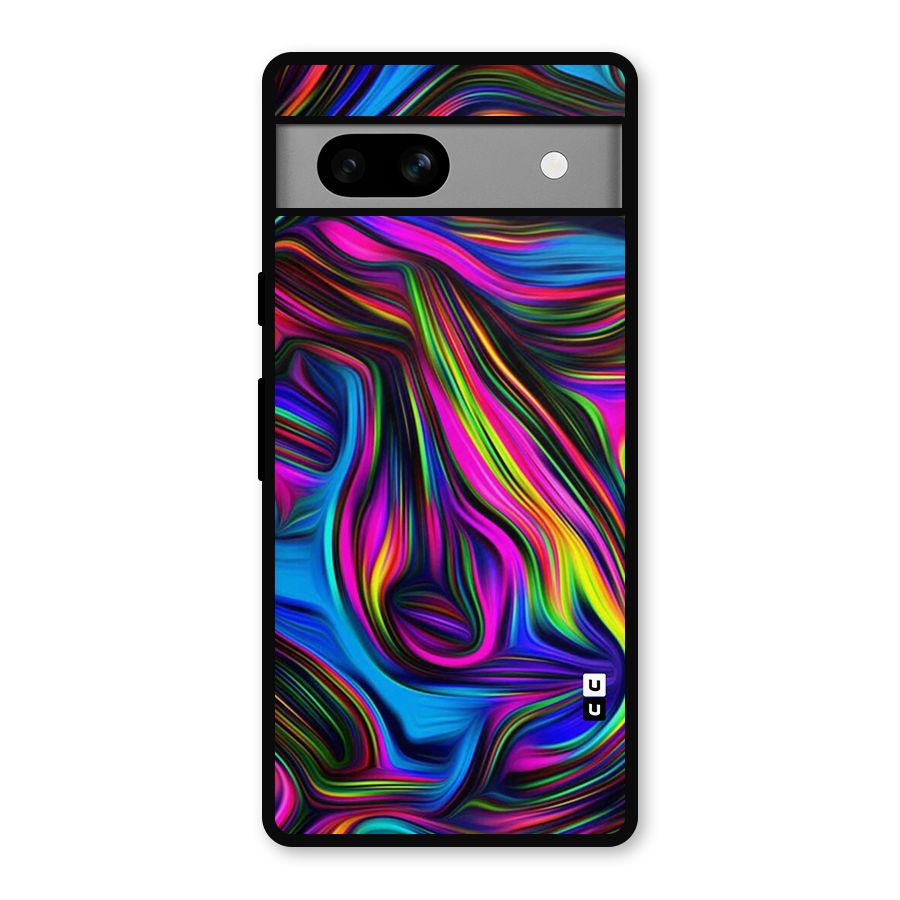 Dark Colorful Oil Abstract Metal Back Case for Google Pixel 7a