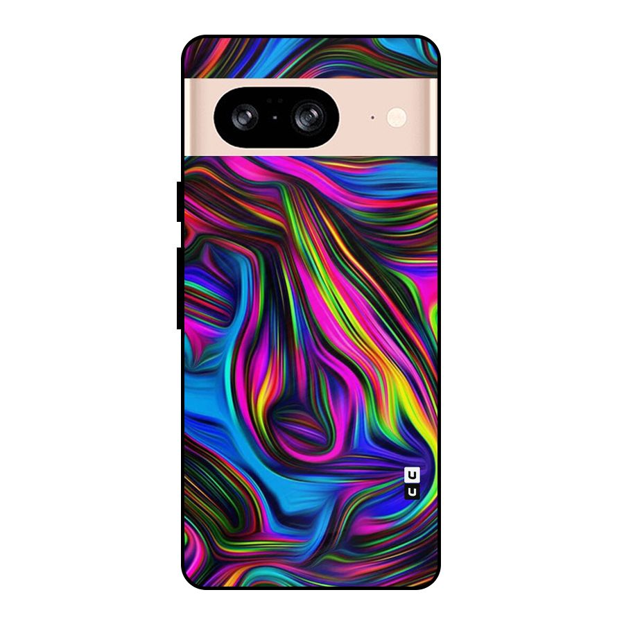 Dark Colorful Oil Abstract Metal Back Case for Google Pixel 8