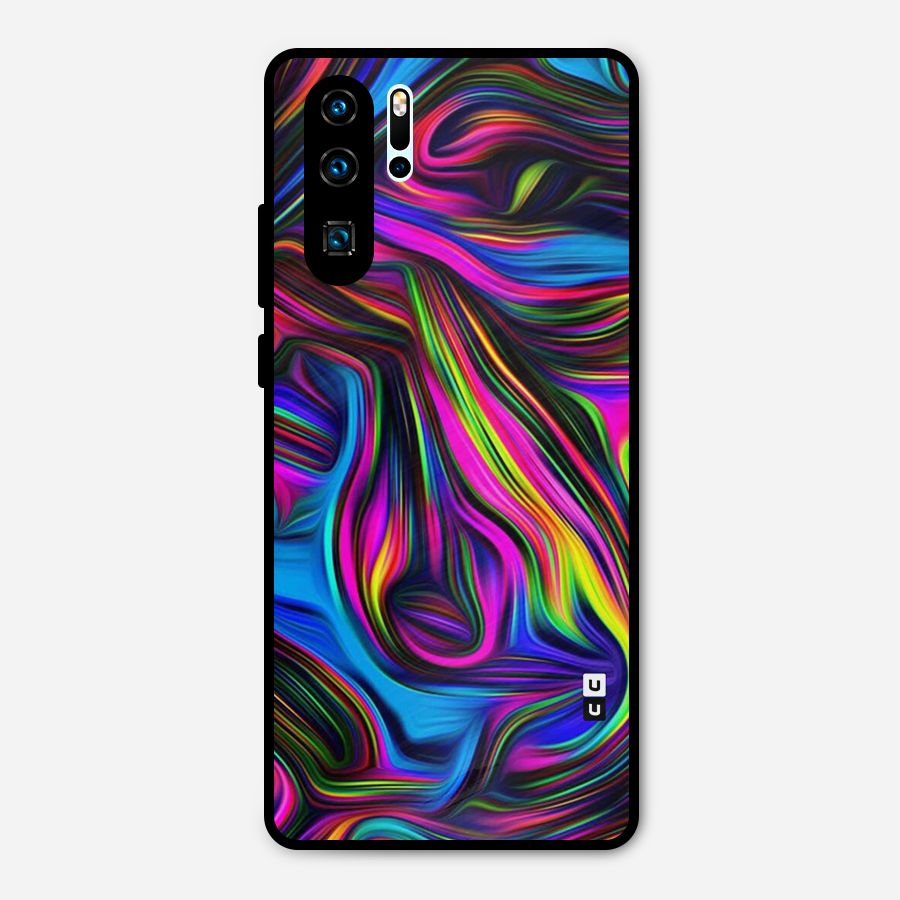 Dark Colorful Oil Abstract Metal Back Case for Huawei P30 Pro