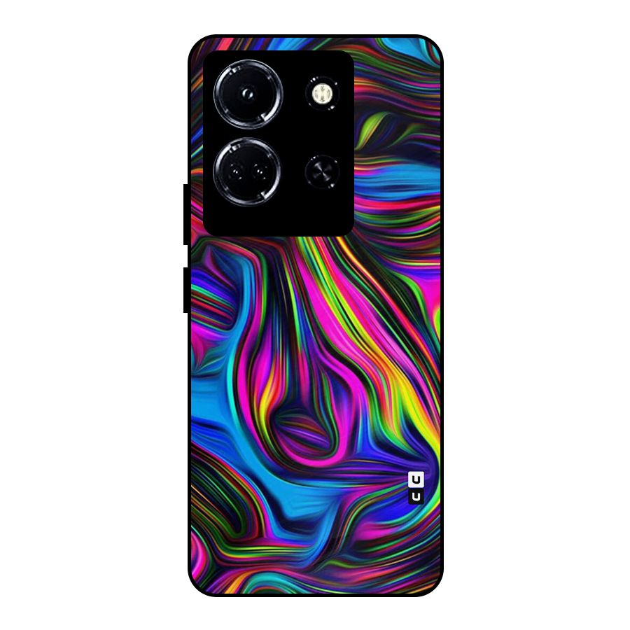 Dark Colorful Oil Abstract Metal Back Case for Infinix Note 30 5G