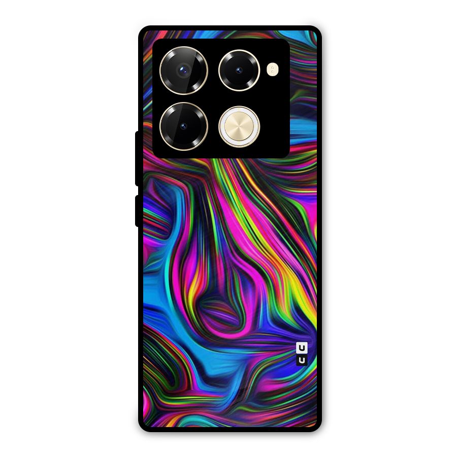 Dark Colorful Oil Abstract Metal Back Case for Infinix Note 40 Pro