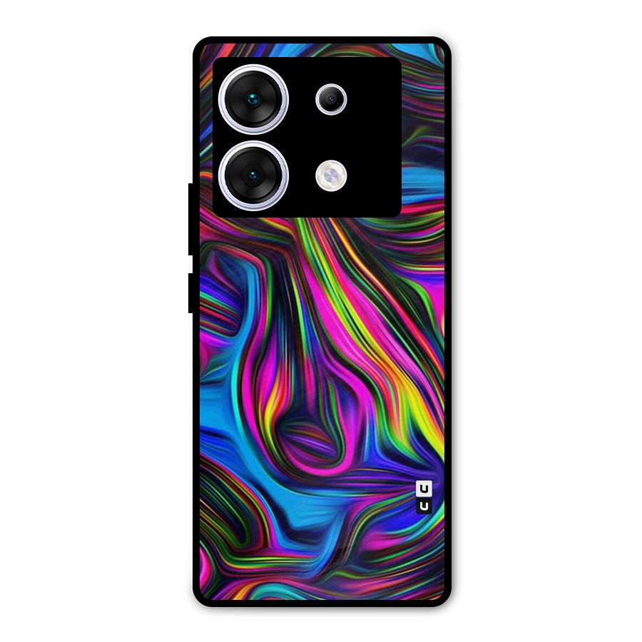 Dark Colorful Oil Abstract Metal Back Case for Infinix Zero 30 5G
