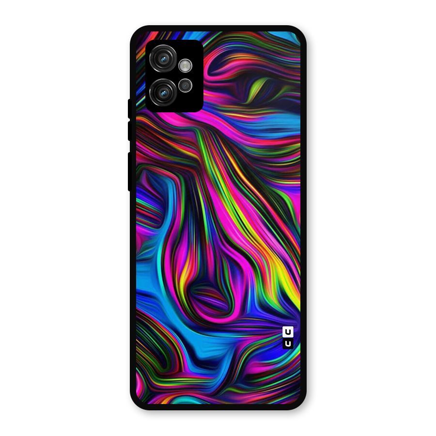 Dark Colorful Oil Abstract Metal Back Case for Moto G32