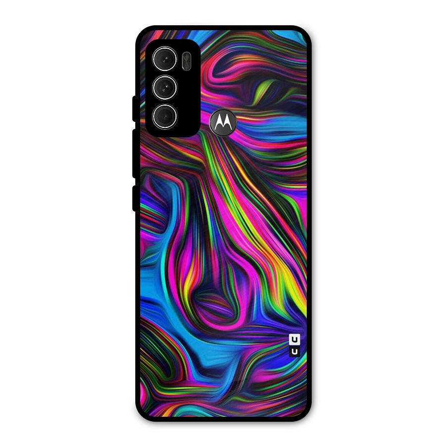 Dark Colorful Oil Abstract Metal Back Case for Moto G60