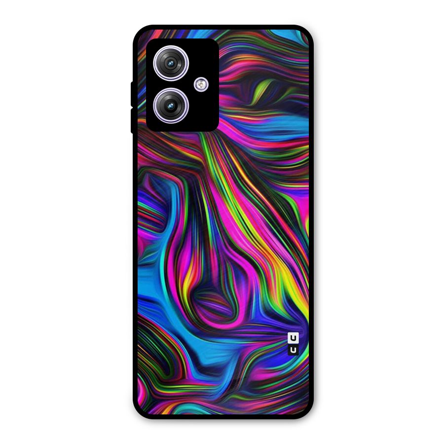 Dark Colorful Oil Abstract Metal Back Case for Moto G64