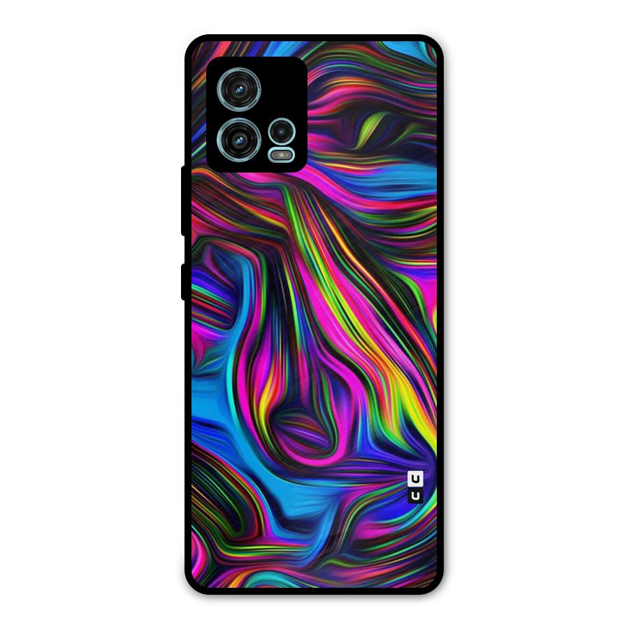 Dark Colorful Oil Abstract Metal Back Case for Moto G72