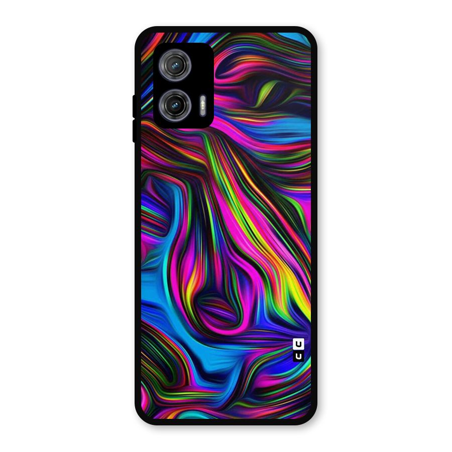 Dark Colorful Oil Abstract Metal Back Case for Moto G73